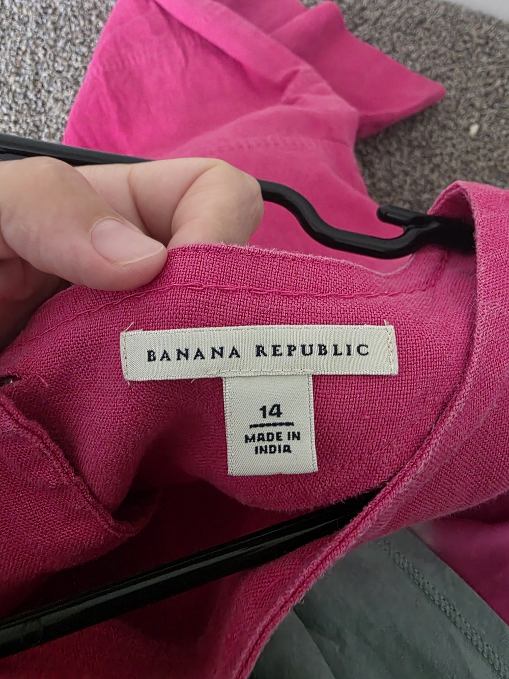 Banana Republic 100% Linen Pink Shift Dress Size 14 Cap Sleeve Summer Dress - Picture 4 of 5